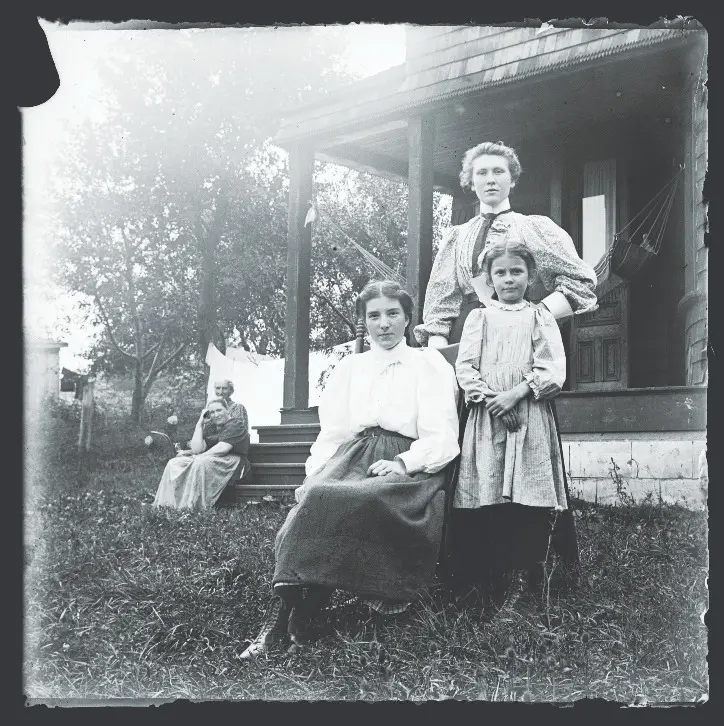 Family group - all women – outdoors ca. 1890-1915.